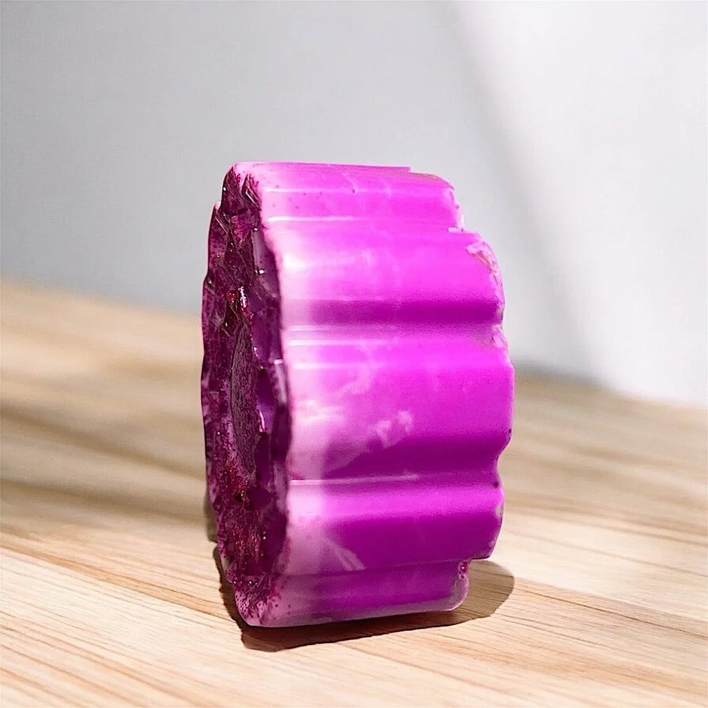 Glitter Lavender & lilac handmade soap 3x3 inches 5oz made with goat milk